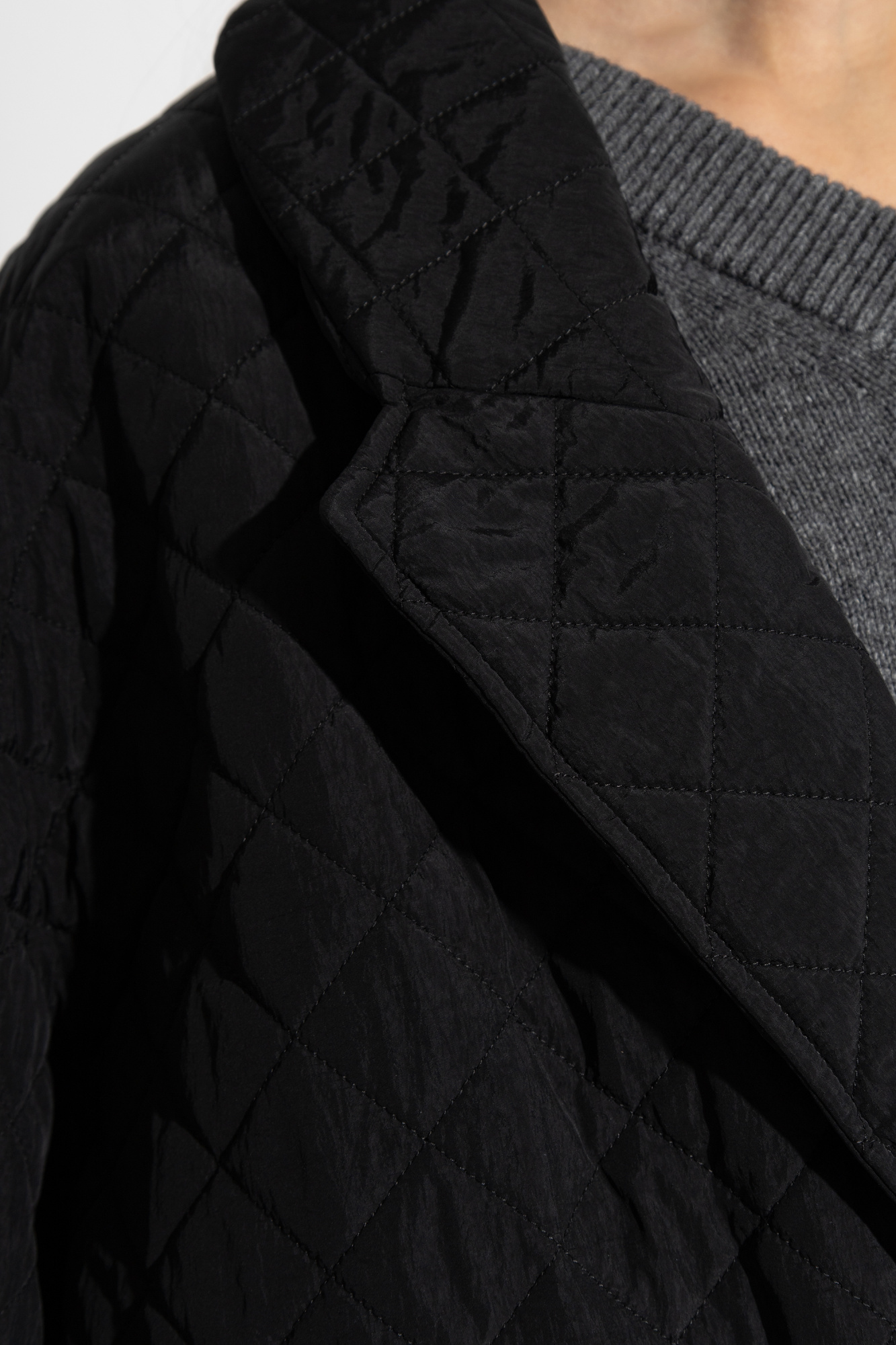 mi_chan.　1001 Czarny Pikowany płaszcz o luźnym kroju Maison Margiela